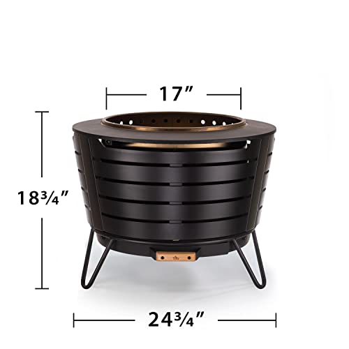 TIKI 25″ Smokeless Wood‑Burning Patio Fire Pit