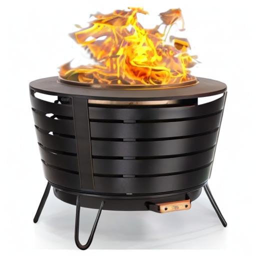 TIKI 25″ Smokeless Wood‑Burning Patio Fire Pit
