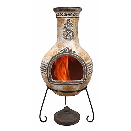 Gardeco Azteca X‑Large Mexican Clay Chiminea – Yellow