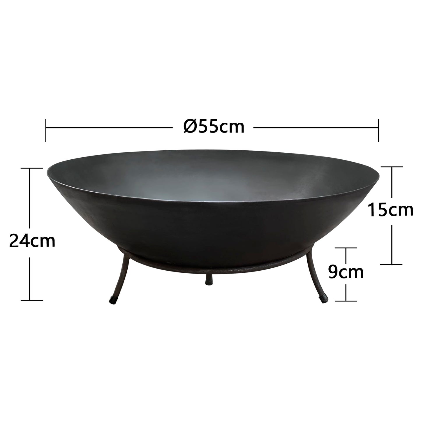 Köhko Marbela XL Steel Fire Bowl with Feet