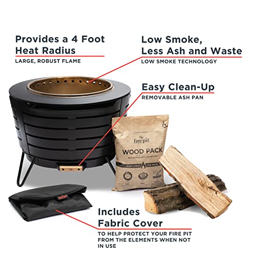 TIKI 25″ Smokeless Wood‑Burning Patio Fire Pit
