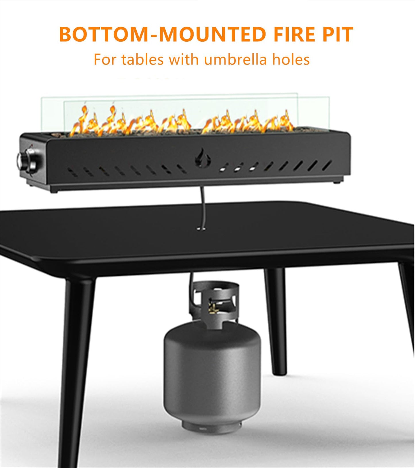 Onlyfire 28″ Portable Propane Tabletop Fire Pit – Black