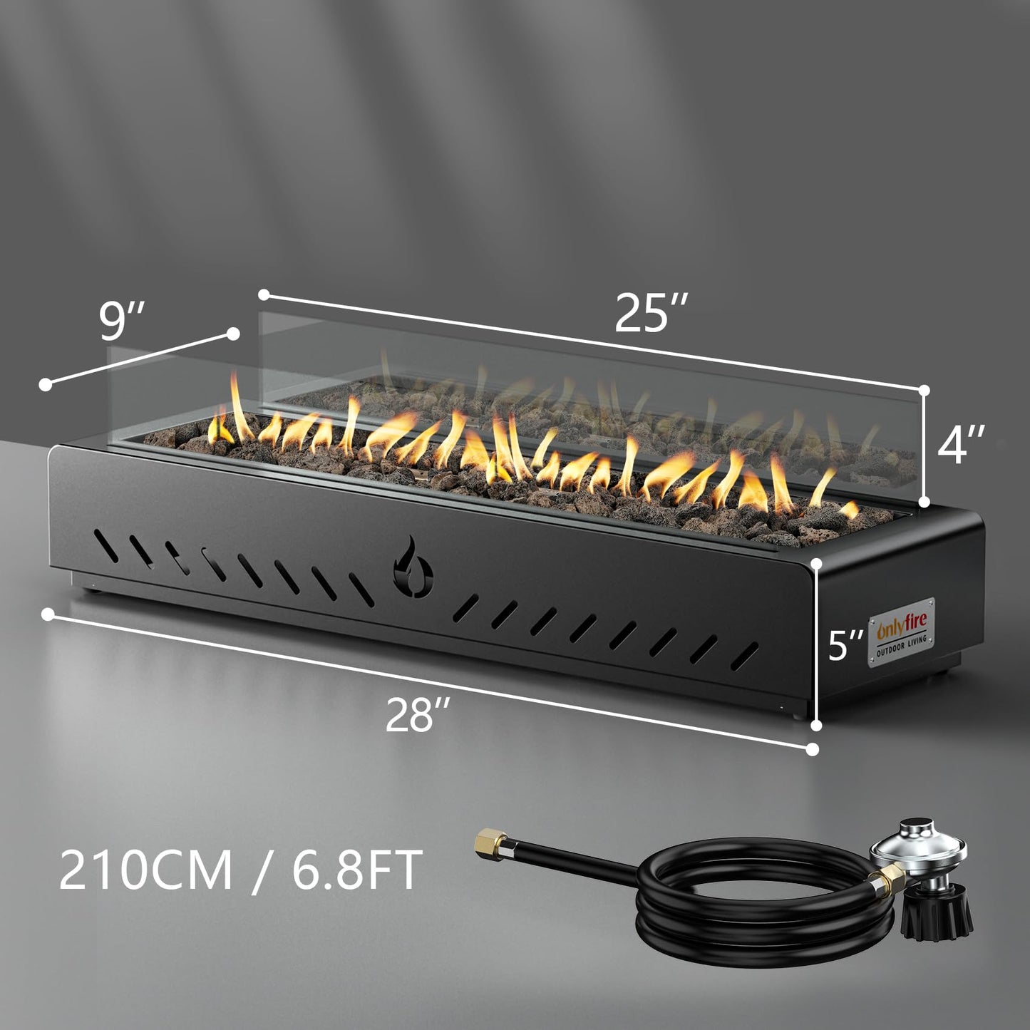 Onlyfire 28″ Portable Propane Tabletop Fire Pit – Black