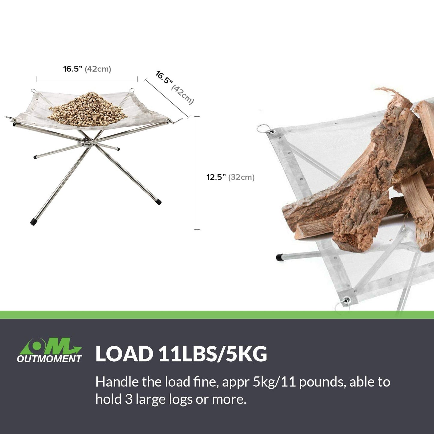 Outmoment Collapsible Stainless Steel Mesh Fire Pit
