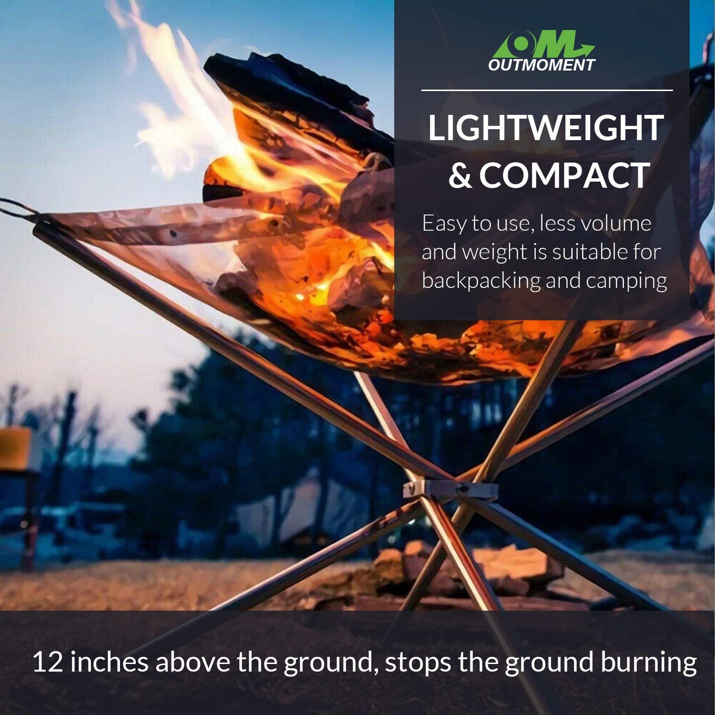 Outmoment Collapsible Stainless Steel Mesh Fire Pit