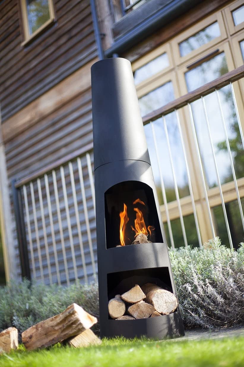 La Hacienda Circo Modern Steel Chiminea – Black