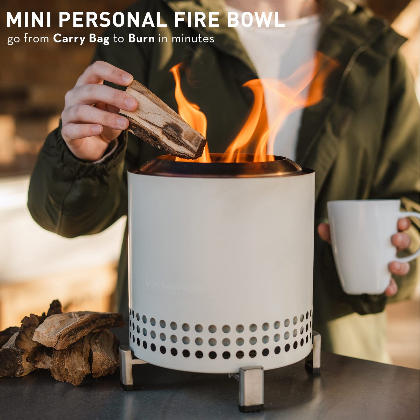 Solo Stove Mesa XL Tabletop Fire Pit with Stand – Silver