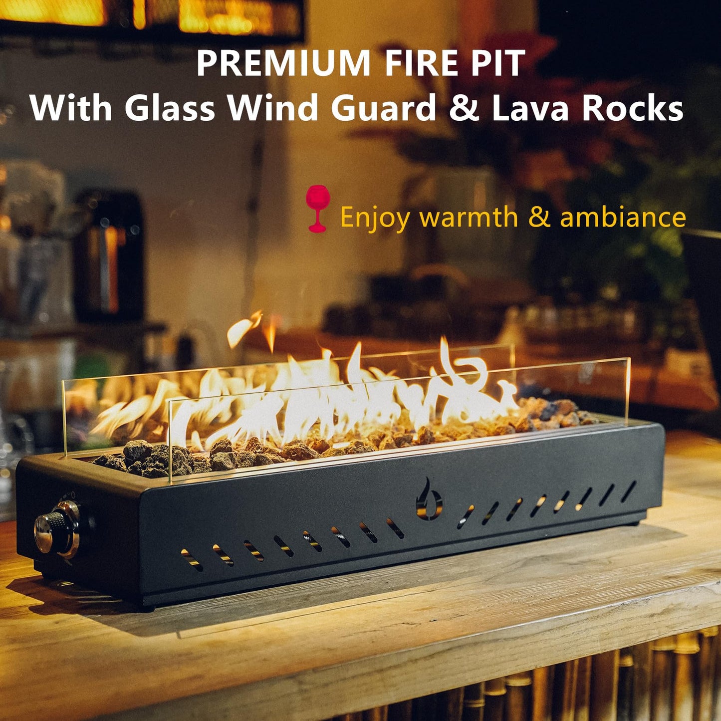 Onlyfire 28″ Portable Propane Tabletop Fire Pit – Black