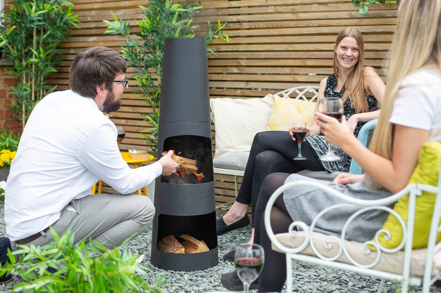 La Hacienda Circo Modern Steel Chiminea – Black
