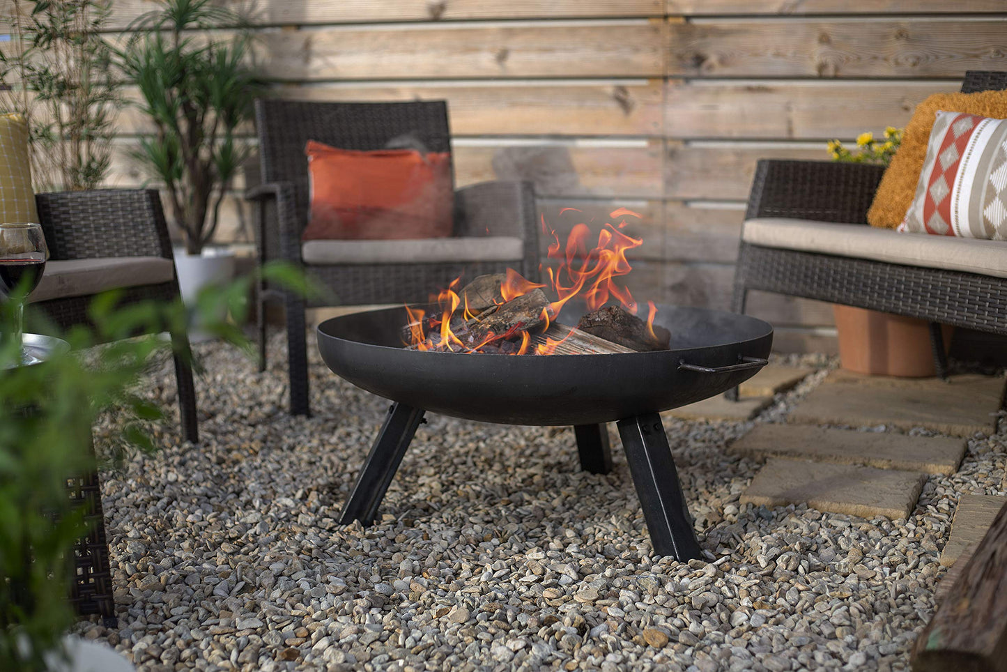 La Hacienda Pittsburgh Medium Oiled Steel Fire Pit