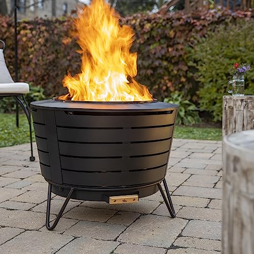 TIKI 25″ Smokeless Wood‑Burning Patio Fire Pit
