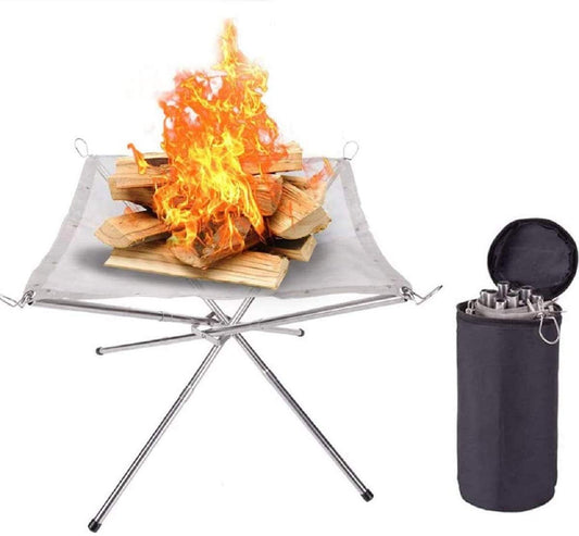 Outmoment Collapsible Stainless Steel Mesh Fire Pit
