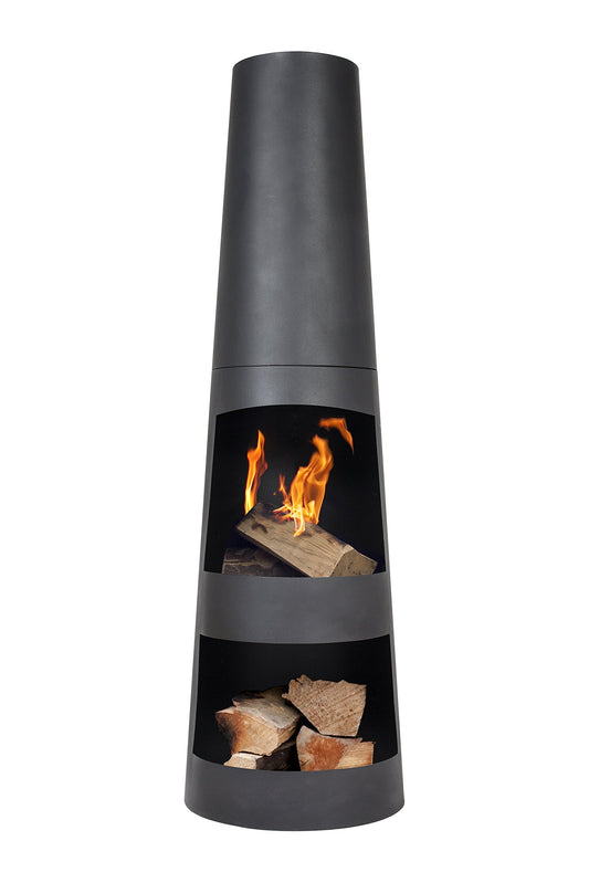 La Hacienda Circo Modern Steel Chiminea – Black