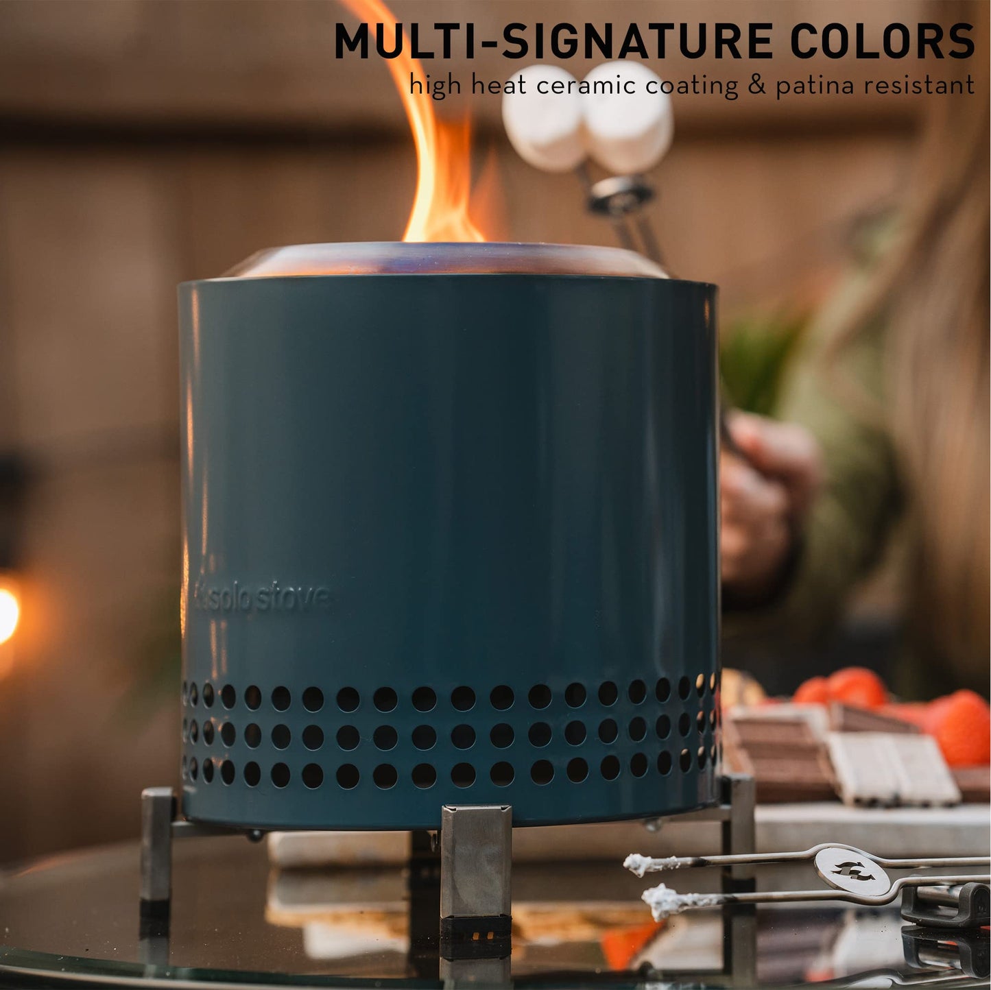 Solo Stove Mesa XL Tabletop Fire Pit with Stand – Silver