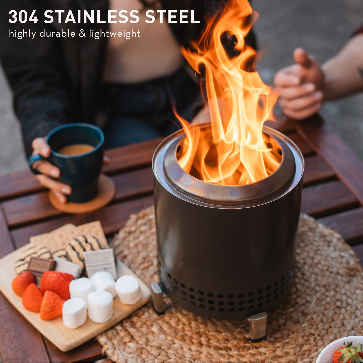 Solo Stove Mesa XL Tabletop Fire Pit with Stand – Silver