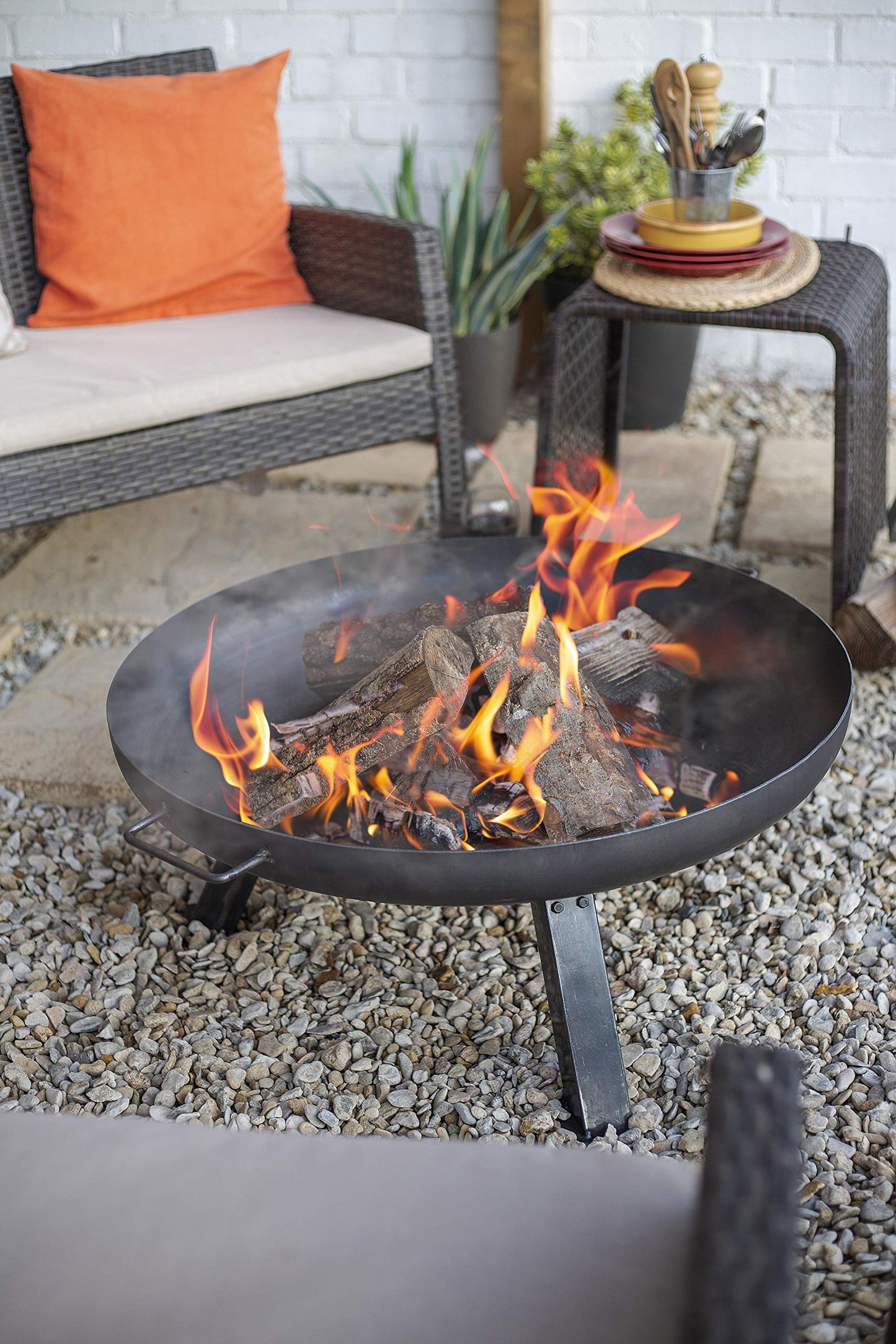 La Hacienda Pittsburgh Medium Oiled Steel Fire Pit
